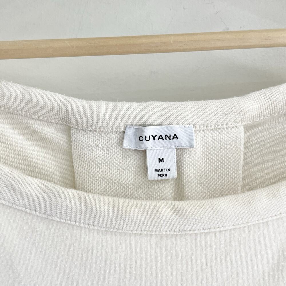 Cuyana White Scoop Neck Baggy Long Sleeve Shirt Sz M 11-5286 6 - Picture 3 of 5